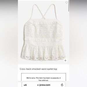 New with tags J Crew smocked waist eyelet top